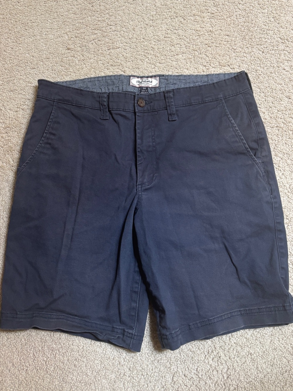 Men's Navy Flat-Front Casual Shorts - Unbranded